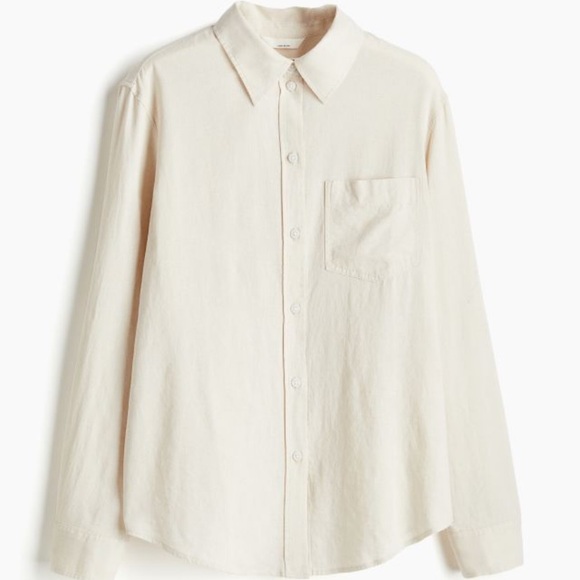H&M LINEN SHIRT L - Picture 3 of 4